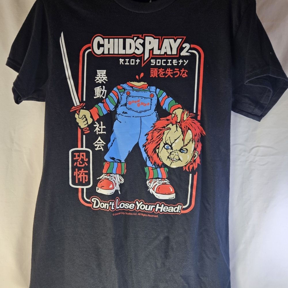 Riot Society Black Graphic Tee "Child Play 2 Chucky " Size Small - Picture 3 of 9